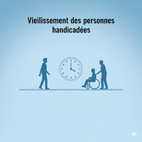 Illustration du temps qui passe et du soutien aux personnes handicapées vieillissantes